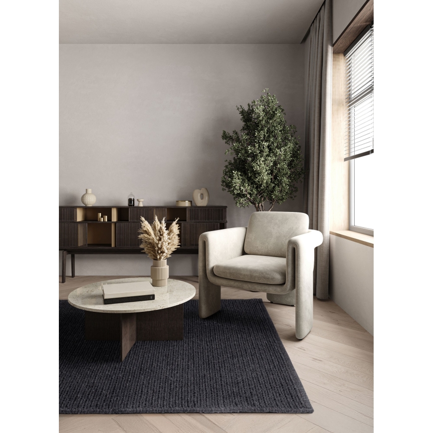 Teppich FIR WOOL 120 x 170 cm 2600 g/m² Anthrazit/Natur