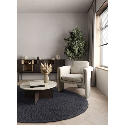 Teppich FIR WOOL 160 cm 2600 g/m2 anthrazit/natur