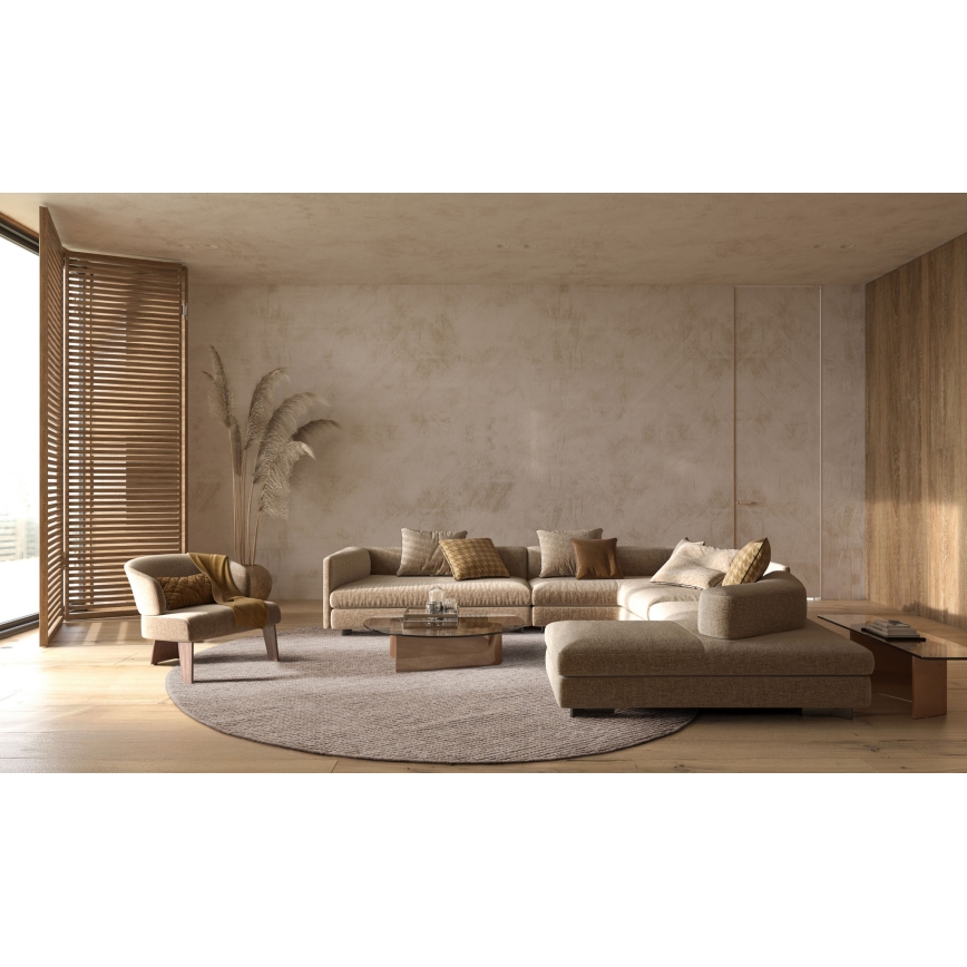 Teppich FIR WOOL 160 cm 2600 g/m² beige/natur