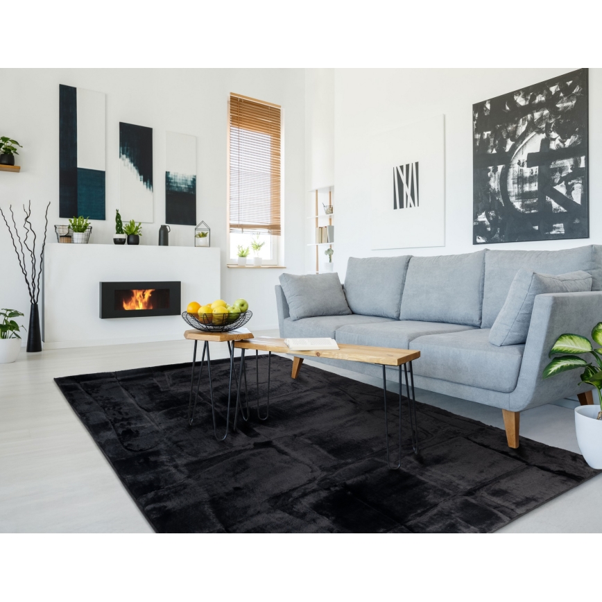 Teppich RABBIT 3D 120x170 cm schwarz