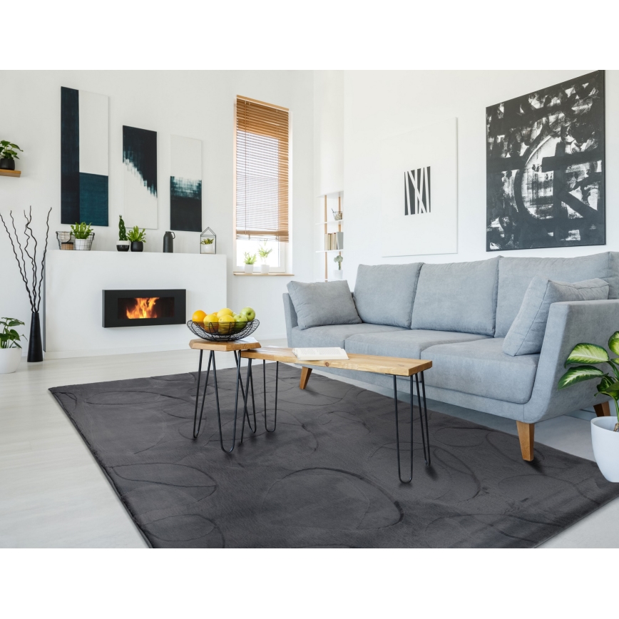 Teppich RABBIT 3D 80x150 cm Anthrazit