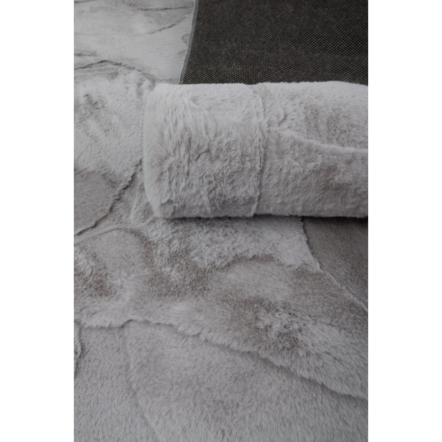 Teppich RABBIT 3D 80x150 cm hellgrau