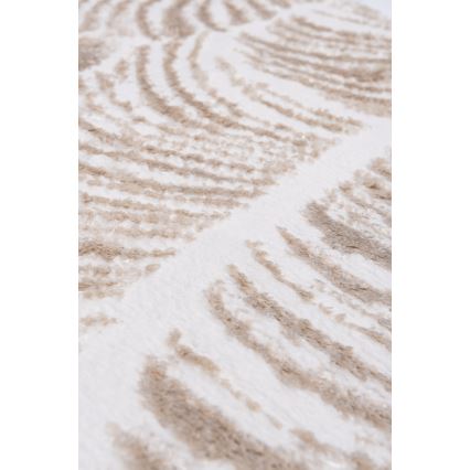 Teppich SALAMANCA 100 cm beige/weiß, Blattmuster