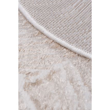 Teppich SALAMANCA 100 cm beige/weiß, Blattmuster