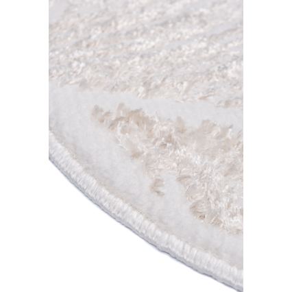 Teppich SALAMANCA 100 cm beige/weiß, Blattmuster