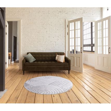 Teppich SALAMANCA 100 cm grau/weiß