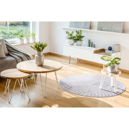 Teppich SALAMANCA 100 cm grau/weiß