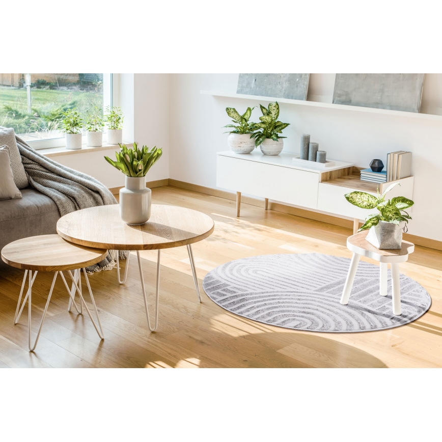 Teppich SALAMANCA 100 cm grau/weiß