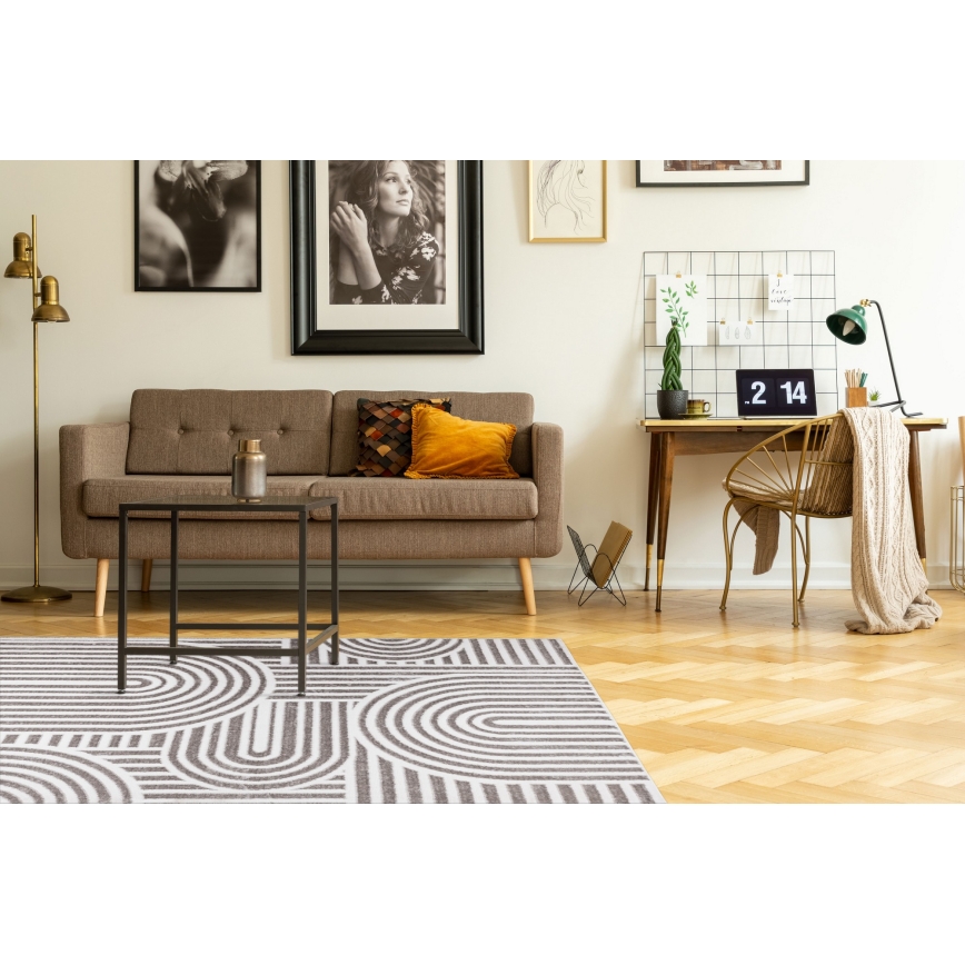 Teppich SALAMANCA 160 x 230 cm grau/weiß