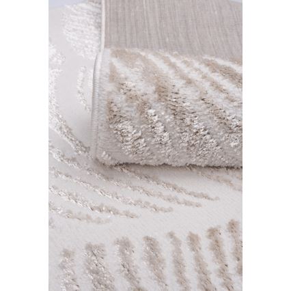 Teppich SALAMANCA 160x230 cm beige/weiß/Blattmuster