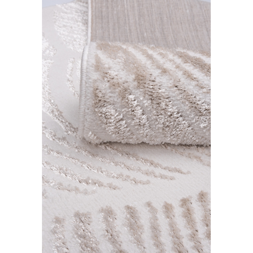 Teppich SALAMANCA 160x230 cm beige/weiß/Blattmuster