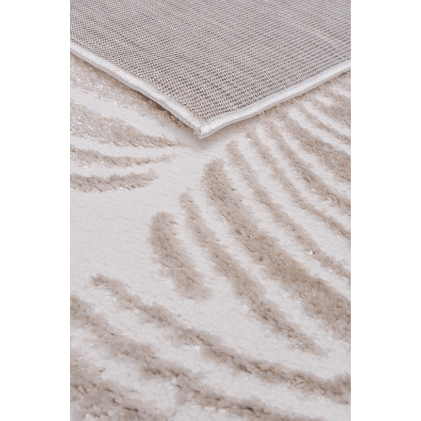 Teppich SALAMANCA 160x230 cm beige/weiß/Blattmuster