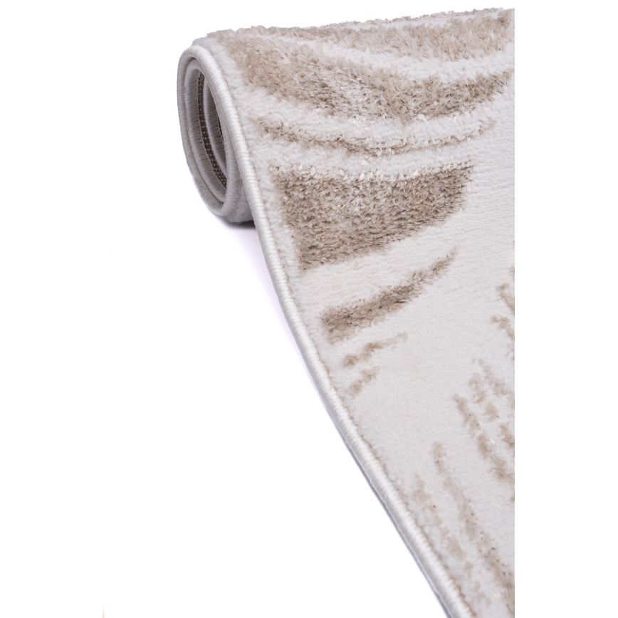 Teppich SALAMANCA 200 x 280 cm Beige/Weiß, Blattmuster