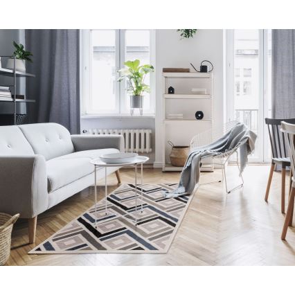 Teppich SHIFT 80x150 cm grau/blau/beige