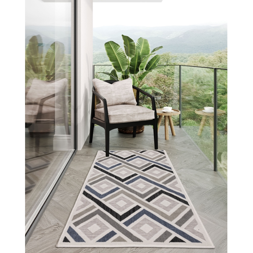 Teppich SHIFT 80x150 cm grau/blau