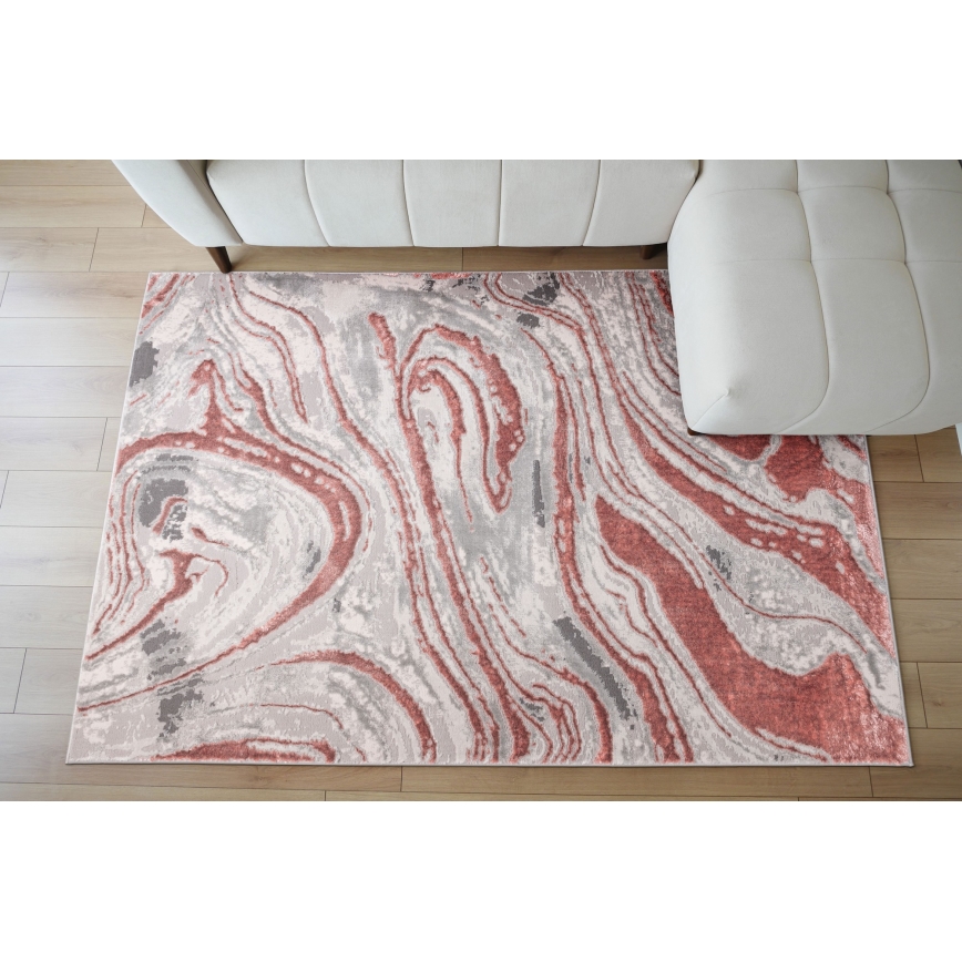 Teppich STONE 120 x 160 cm rosa/grau
