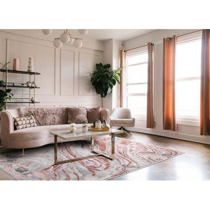Teppich STONE 120x160 cm rosa/grau