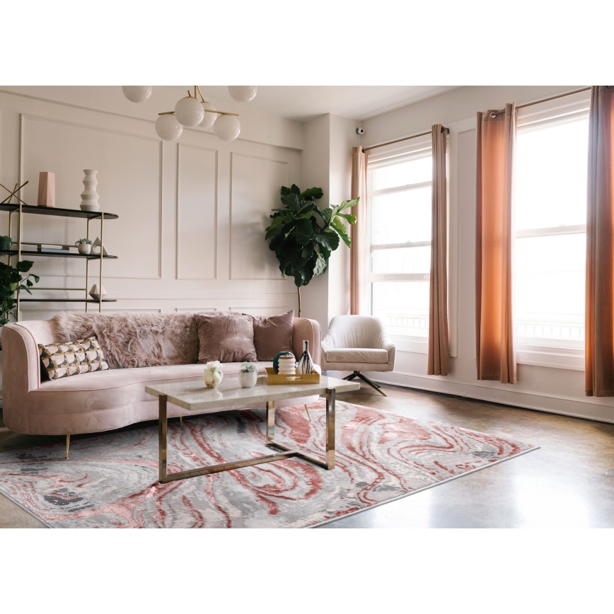 Teppich STONE 160x220 cm rosa/grau