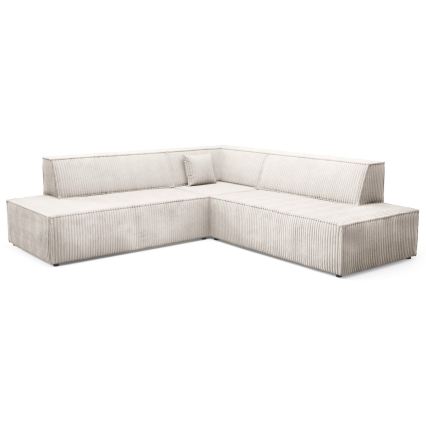 TERAMO Ecksofa mit Schlaffunktion und Stauraum, L-Form, rechts, Beige