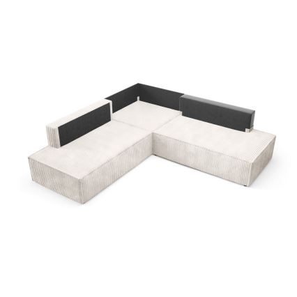 TERAMO Ecksofa mit Schlaffunktion und Stauraum, L-Form, rechts, Beige