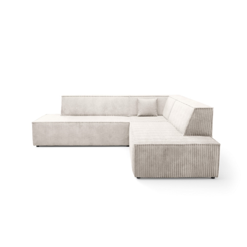 TERAMO Ecksofa mit Schlaffunktion und Stauraum, L-Form, rechts, Beige