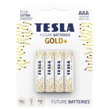 Tesla Batteries - 4 Stk. Alkalibatterie AAA GOLD+ 1,5V