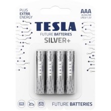 Tesla Batteries - 4 Stk. Alkalibatterie AAA SILVER+ 1,5V