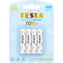 Tesla Batteries - 4 Stk. Alkalibatterie AAA TOYS+ 1,5V
