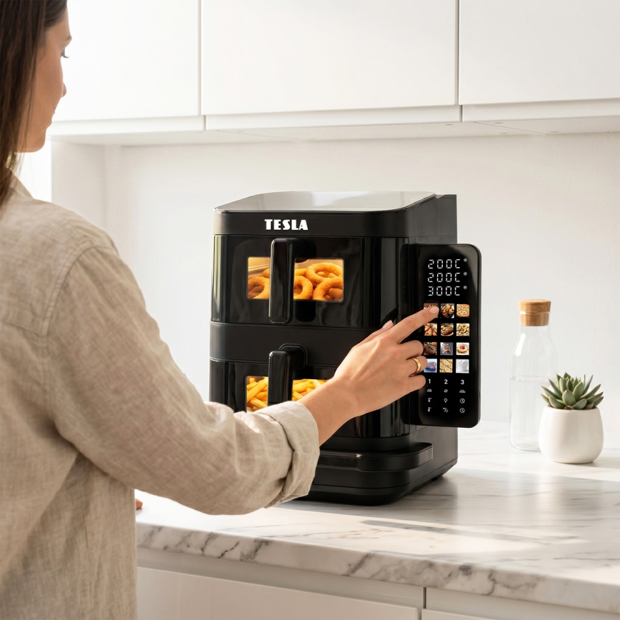 TESLA Electronics AirCook - 3-Zonen-Heißluftfritteuse 14,5 l 2800 W/230 V schwarz