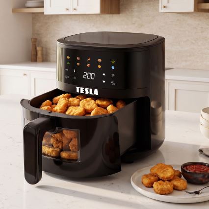 TESLA Electronics AirCook - Heißluftfritteuse 4,4 l 1450W/230V schwarz