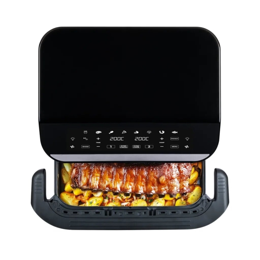 TESLA Electronics AirCook - Multifunktionale duale digitale Heißluftfritteuse 10 l 2400W/230V