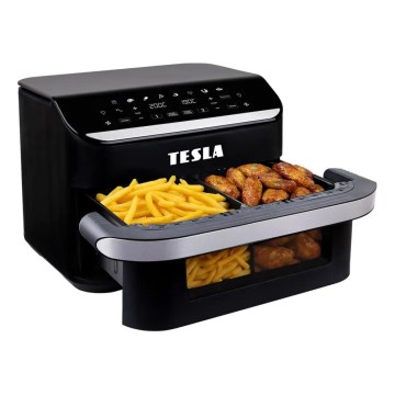 TESLA Electronics AirCook - Multifunktionale digitale Dual-Heißluftfritteuse 10 l 2400W/230V