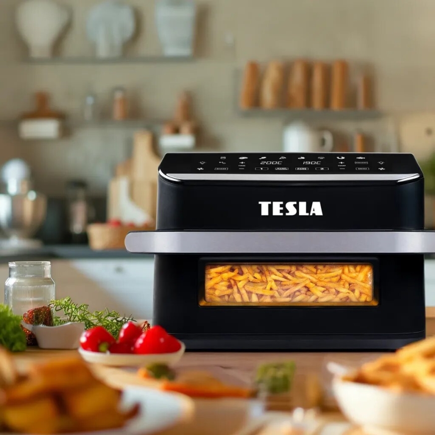 TESLA Electronics AirCook - Multifunktionale digitale Dual-Heißluftfritteuse 10 l 2400W/230V