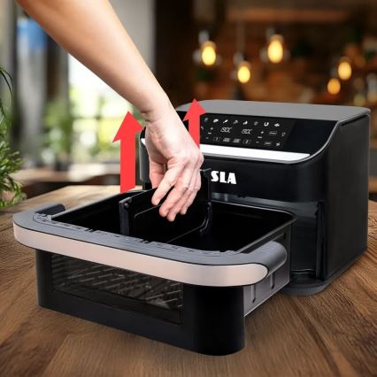 TESLA Electronics AirCook - Multifunktionale digitale Dual-Heißluftfritteuse 10 l 2400W/230V
