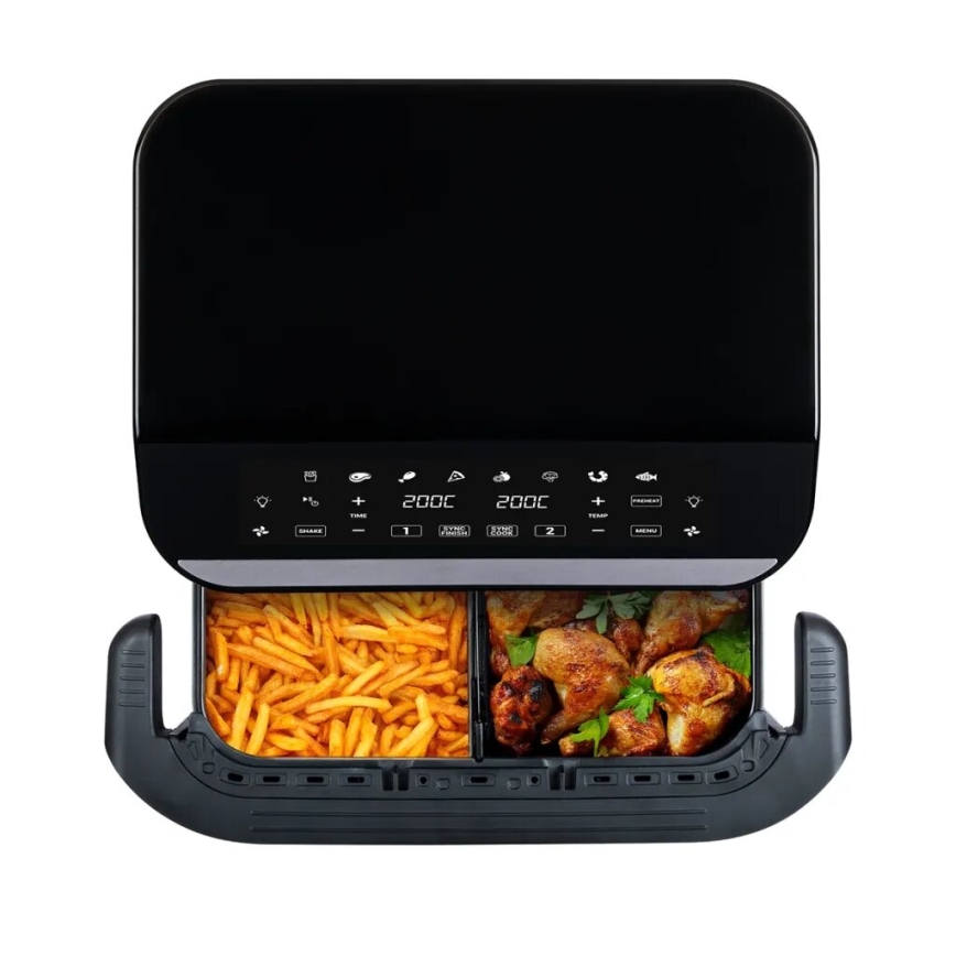 TESLA Electronics AirCook - Multifunktionale digitale Dual-Heißluftfritteuse 10 l 2400W/230V