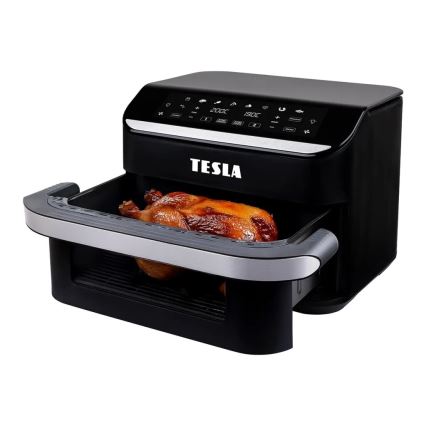 TESLA Electronics AirCook - Multifunktionale digitale Dual-Heißluftfritteuse 10 l 2400W/230V