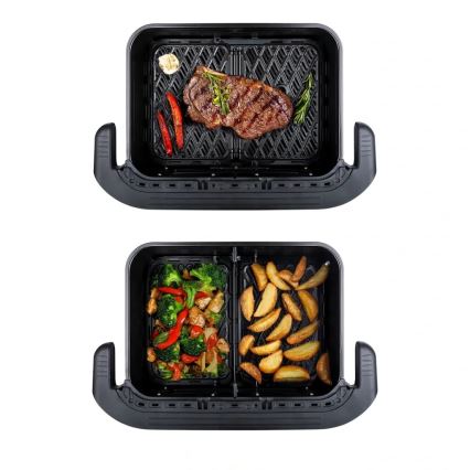 TESLA Electronics AirCook - Multifunktionale digitale Dual-Heißluftfritteuse 10 l 2400W/230V
