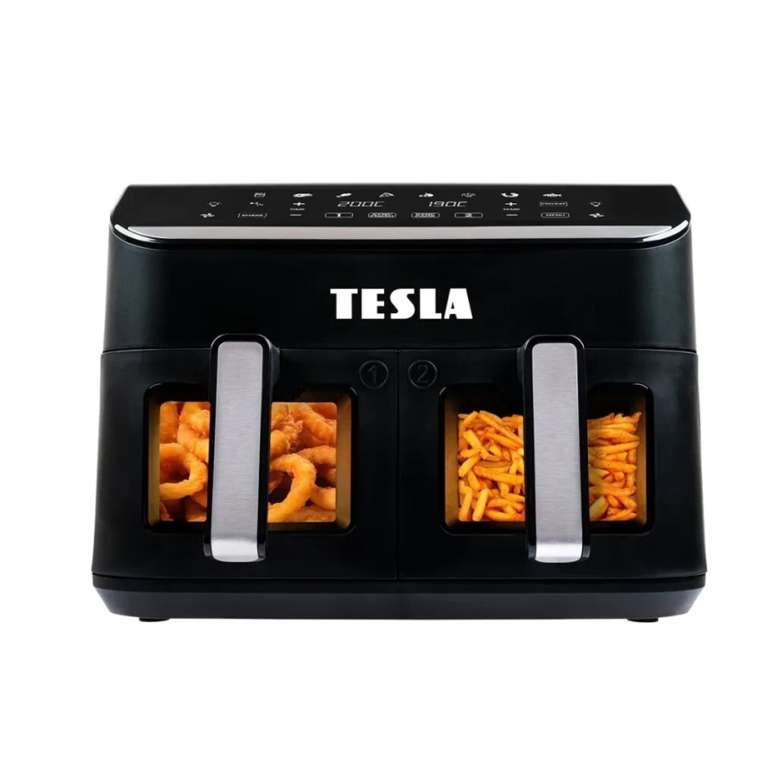 TESLA Electronics AirCook - Multifunktionale digitale Dual-Heißluftfritteuse 9 l 2400W/230V
