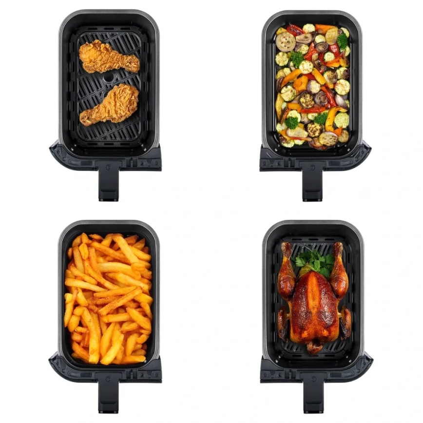 TESLA Electronics AirCook - Multifunktionale digitale Dual-Heißluftfritteuse 9 l 2400W/230V