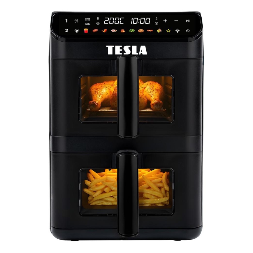 TESLA Electronics AirCook - Multifunktionale digitale Heißluftfritteuse 11 l 2800W/230V schwarz