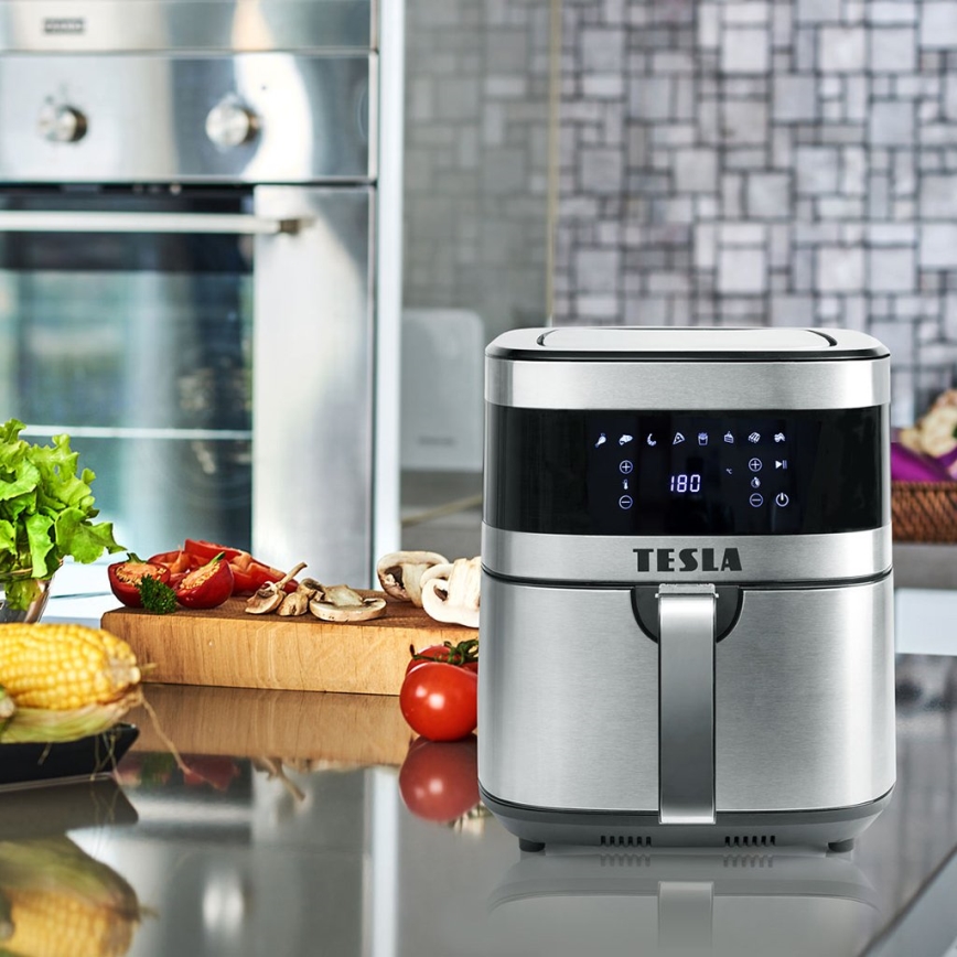 TESLA Electronics AirCook - Multifunktionale digitale Heißluftfritteuse 6 l 1700W/230V