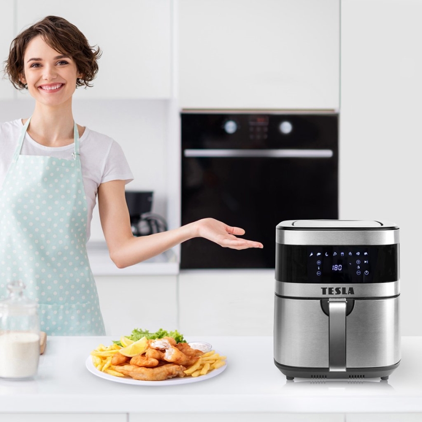 TESLA Electronics AirCook - Multifunktionale digitale Heißluftfritteuse 6 l 1700W/230V