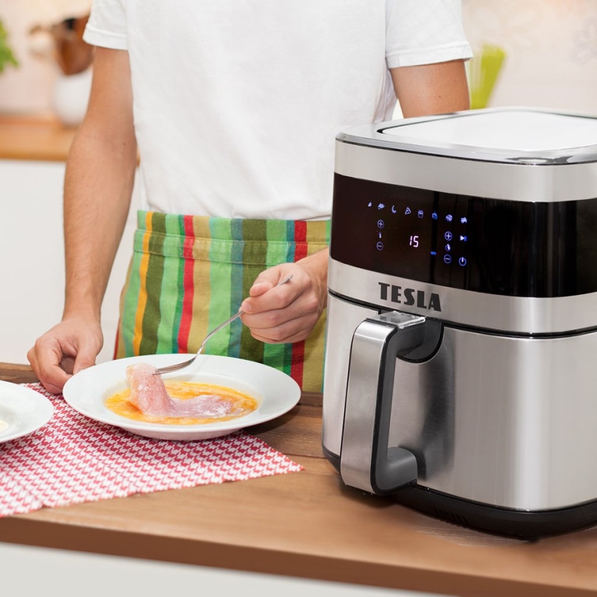 TESLA Electronics AirCook - Multifunktionale digitale Heißluftfritteuse 6 l 1700W/230V