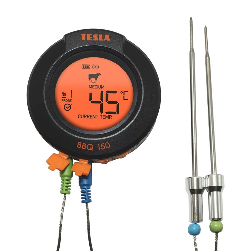 TESLA Electronics Cook - Digitales Fleischthermometer mit Messfühler 0-400 °C 2xAA IP65