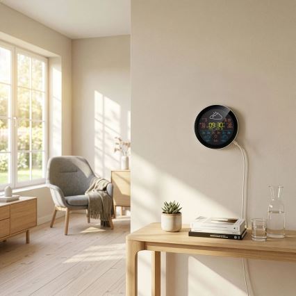TESLA Electronics Device - Intelligente Wetterstation mit Sensor, 400-mAh-Akku, Wi-Fi (Tuya), Schutzart IP44