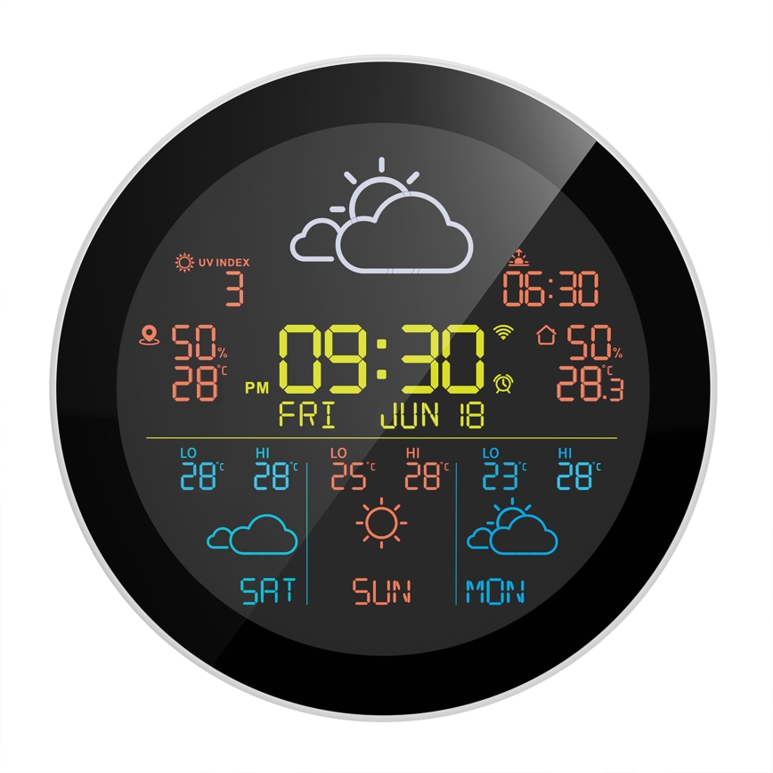 TESLA Electronics Device - Intelligente Wetterstation mit Sensor, 400-mAh-Akku, Wi-Fi (Tuya), Schutzart IP44