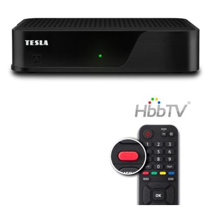 TESLA Electronics - DVB-T2 H.265 (HEVC) Empfänger mit HbbTV, 12 V und Fernbedienung