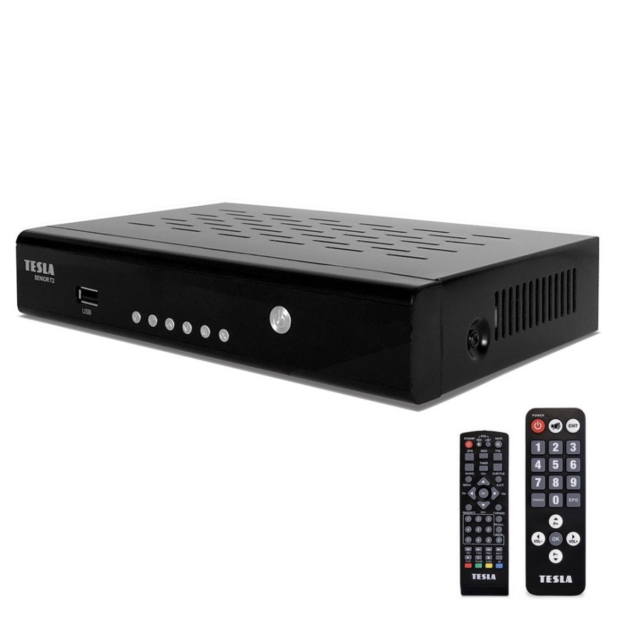 TESLA Electronics - DVB-T2 H.265 (HEVC) Receiver + 2x Fernbedienung