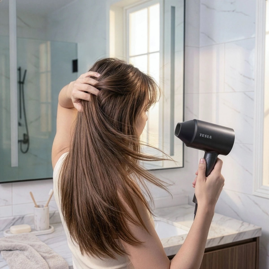 TESLA Electronics MyCare - Zusammenklappbarer Haartrockner 1800W/230V grau