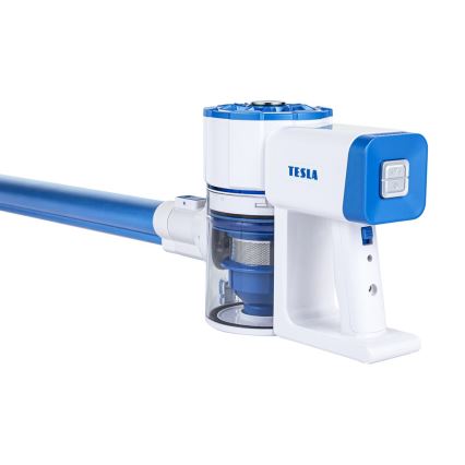 TESLA Electronics PureStar - Stielhandstaubsauger 2-in-1 220W/2200 mAh 22,2V blau/weiß